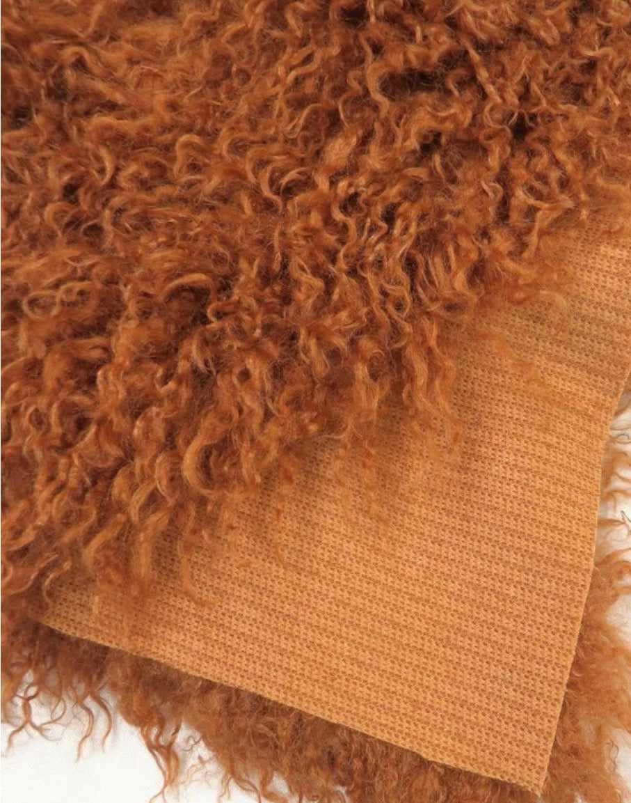 PRE-SALE Zahra Oversized Fur Tote Bag (Brown Mongolian Fur)