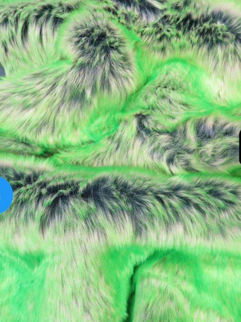 PRE-SALE Zahra Oversized Fur Tote Bag (Neon Green)