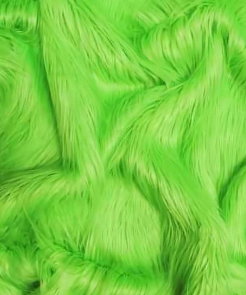 PRE-SALE Zahra Oversized Fur Tote Bag (Lime)